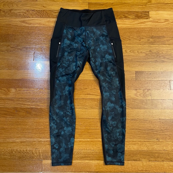 Athleta Frost High Traverse Tight leggings Abyss (Black/Green) - Size Medium - Picture 2 of 6